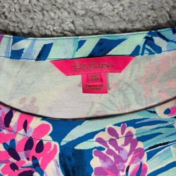 Lilly Pulitzer Dress Womens Mini Lula Peacock Bright Tropical Resortwear Vaca - Picture 3 of 5